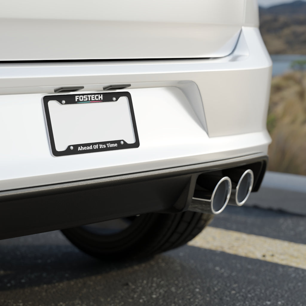FOSTECH License Plate Frame — Racing Neon Logo Car Tag Border