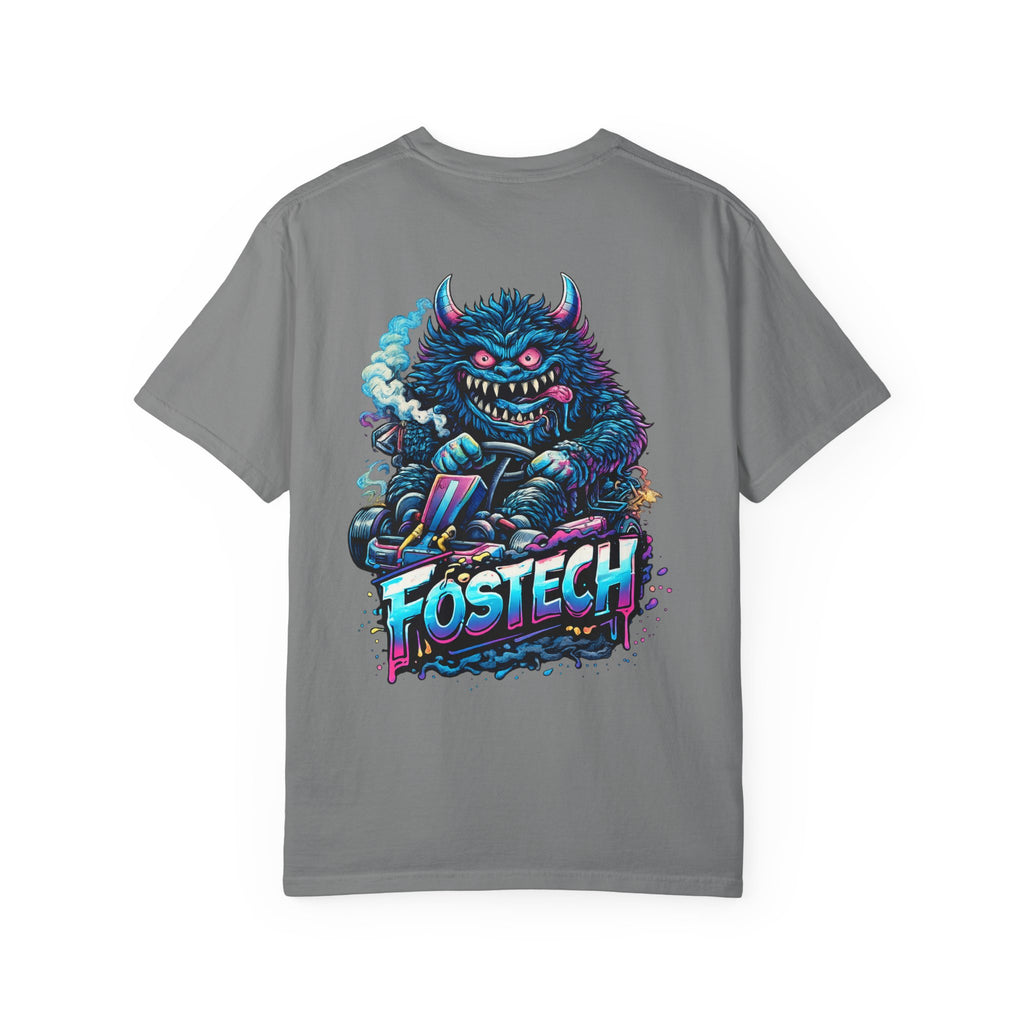 FOSTECH Monster Graphic T-Shirt — Retro Neon Skateboard Illustration