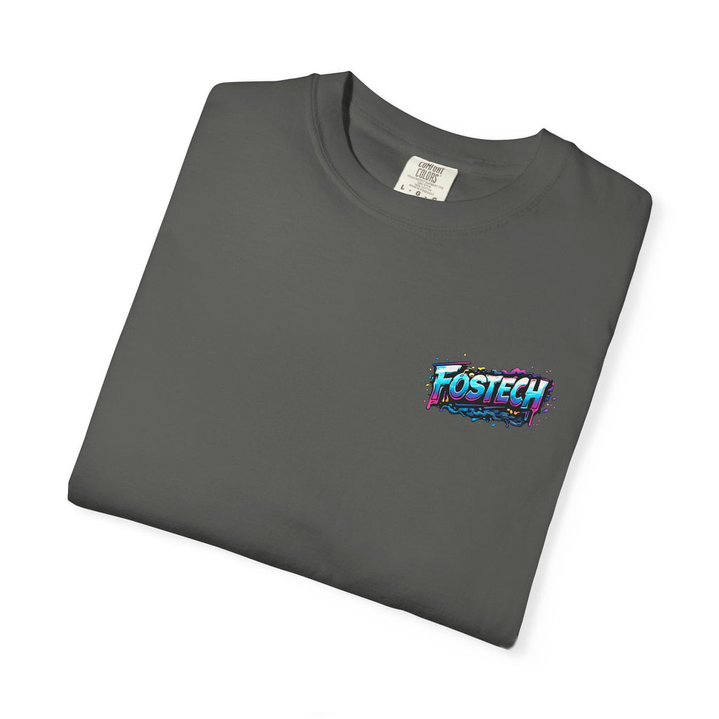 FOSTECH Monster Graphic T-Shirt — Retro Neon Skateboard Illustration
