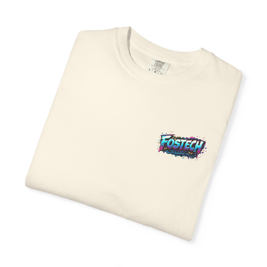 FOSTECH Monster Graphic T-Shirt — Retro Neon Skateboard Illustration