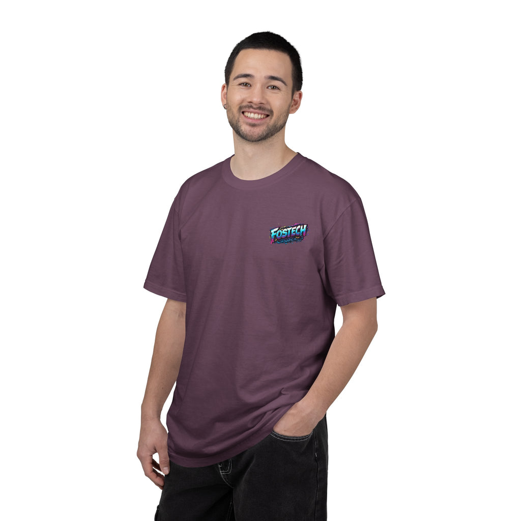 FOSTECH Monster Graphic T-Shirt — Retro Neon Skateboard Illustration