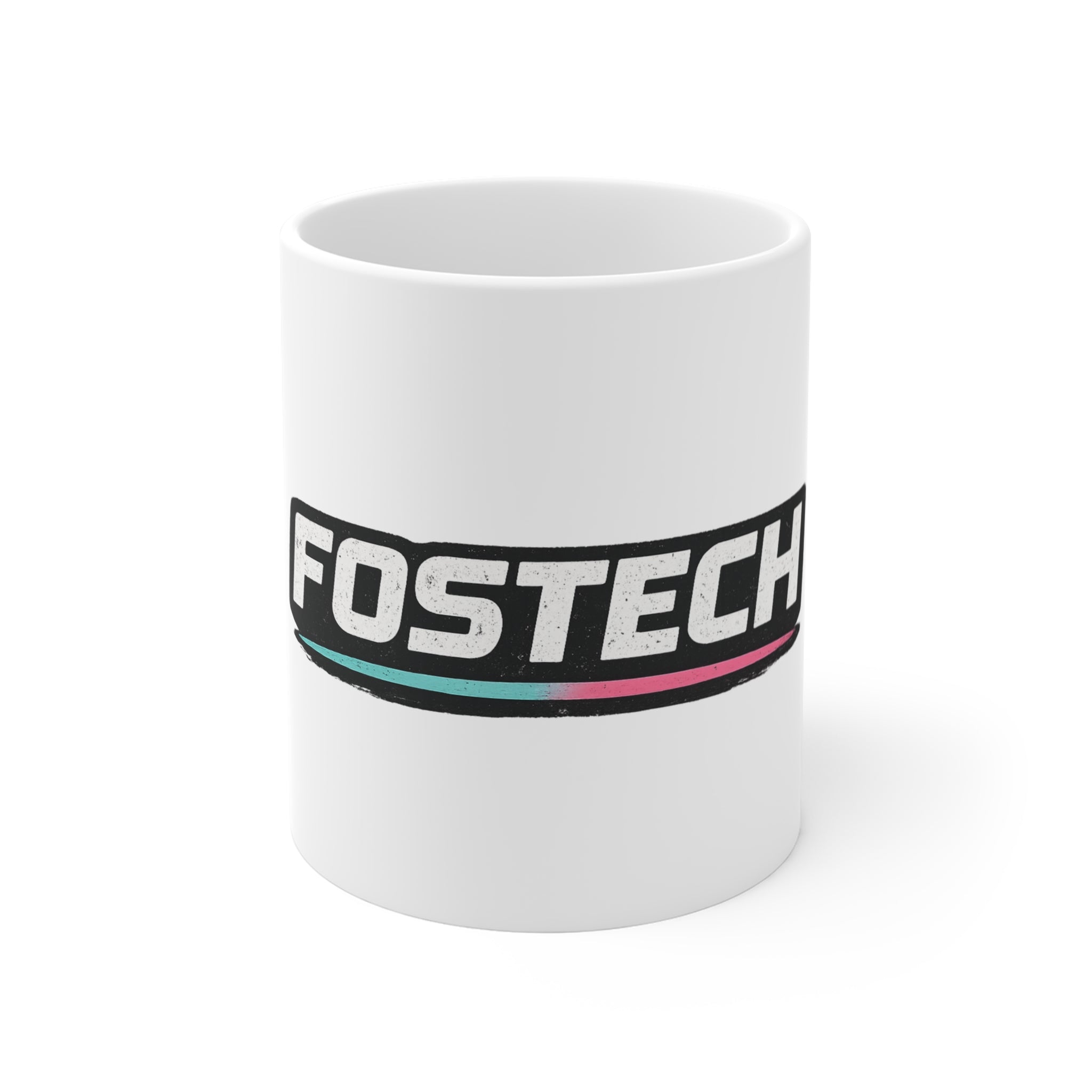 FOSTECH Logo 11oz Mug — 'Avoid Warranties' Retro Badge Coffee Cup