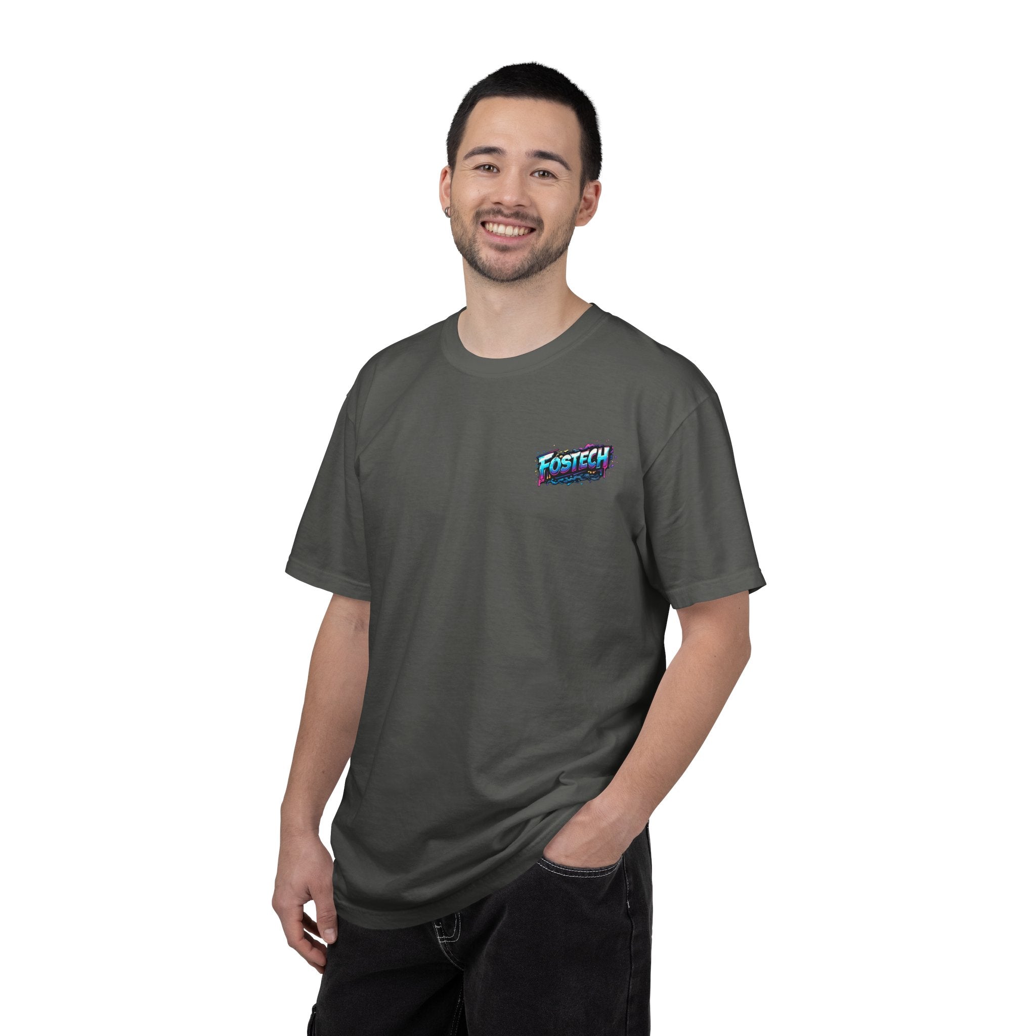 FOSTECH Monster Graphic T-Shirt — Retro Neon Skateboard Illustration