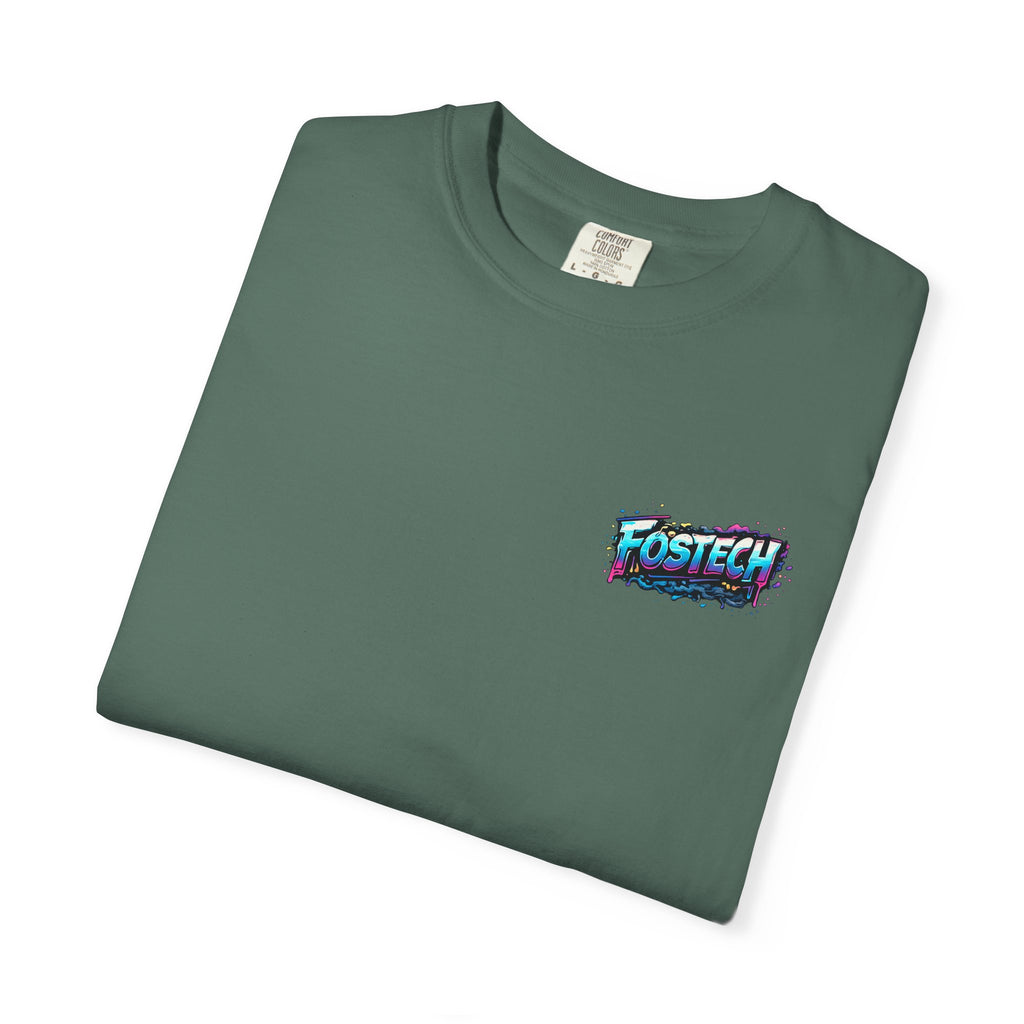 FOSTECH Monster Graphic T-Shirt — Retro Neon Skateboard Illustration