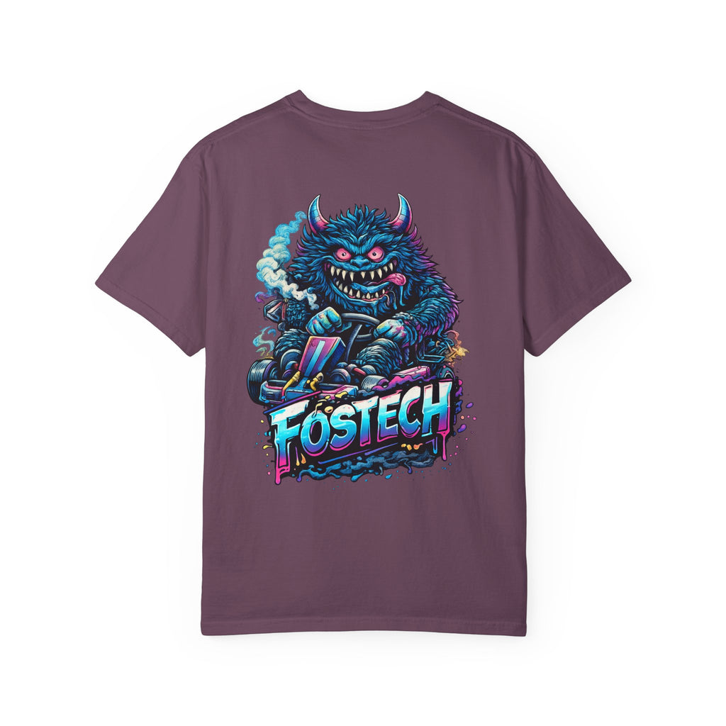 FOSTECH Monster Graphic T-Shirt — Retro Neon Skateboard Illustration