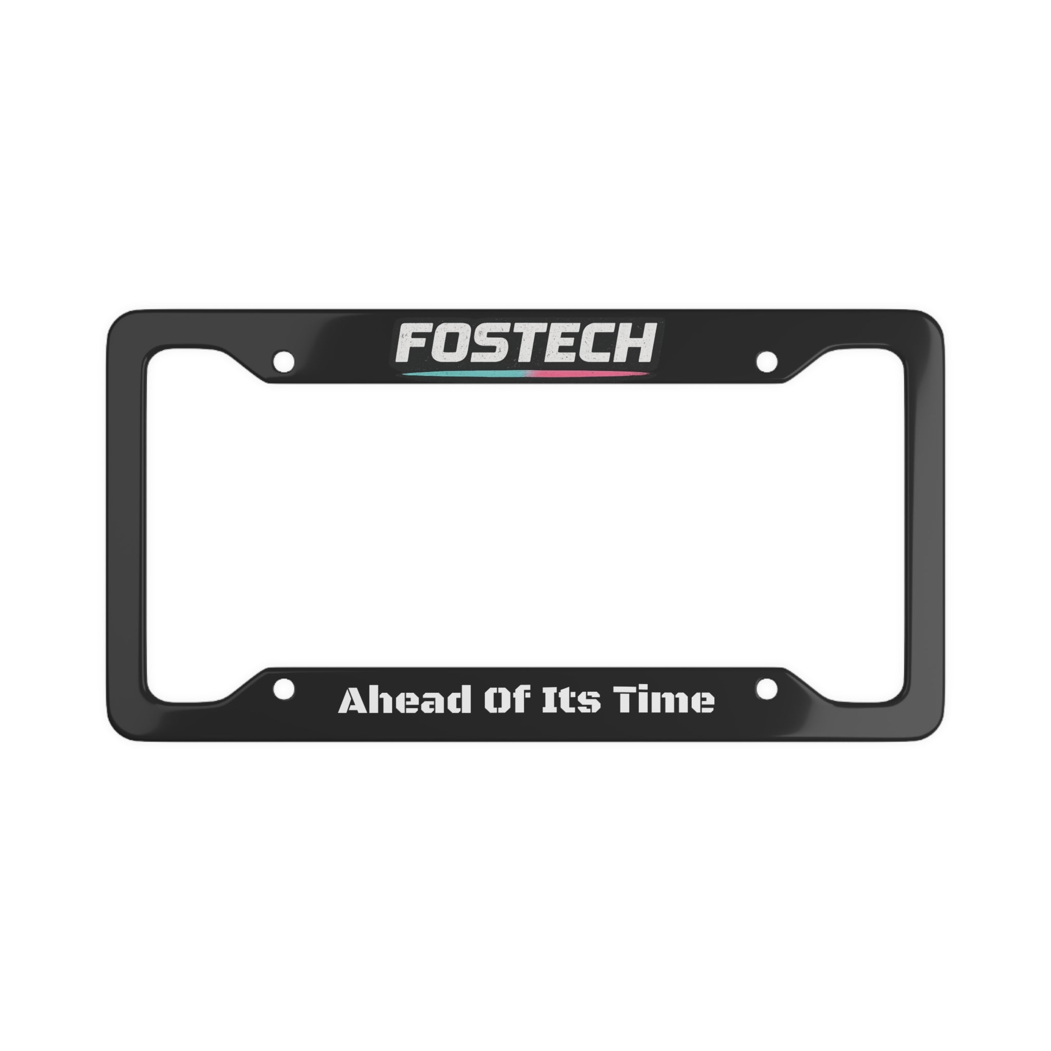 FOSTECH License Plate Frame — Racing Neon Logo Car Tag Border
