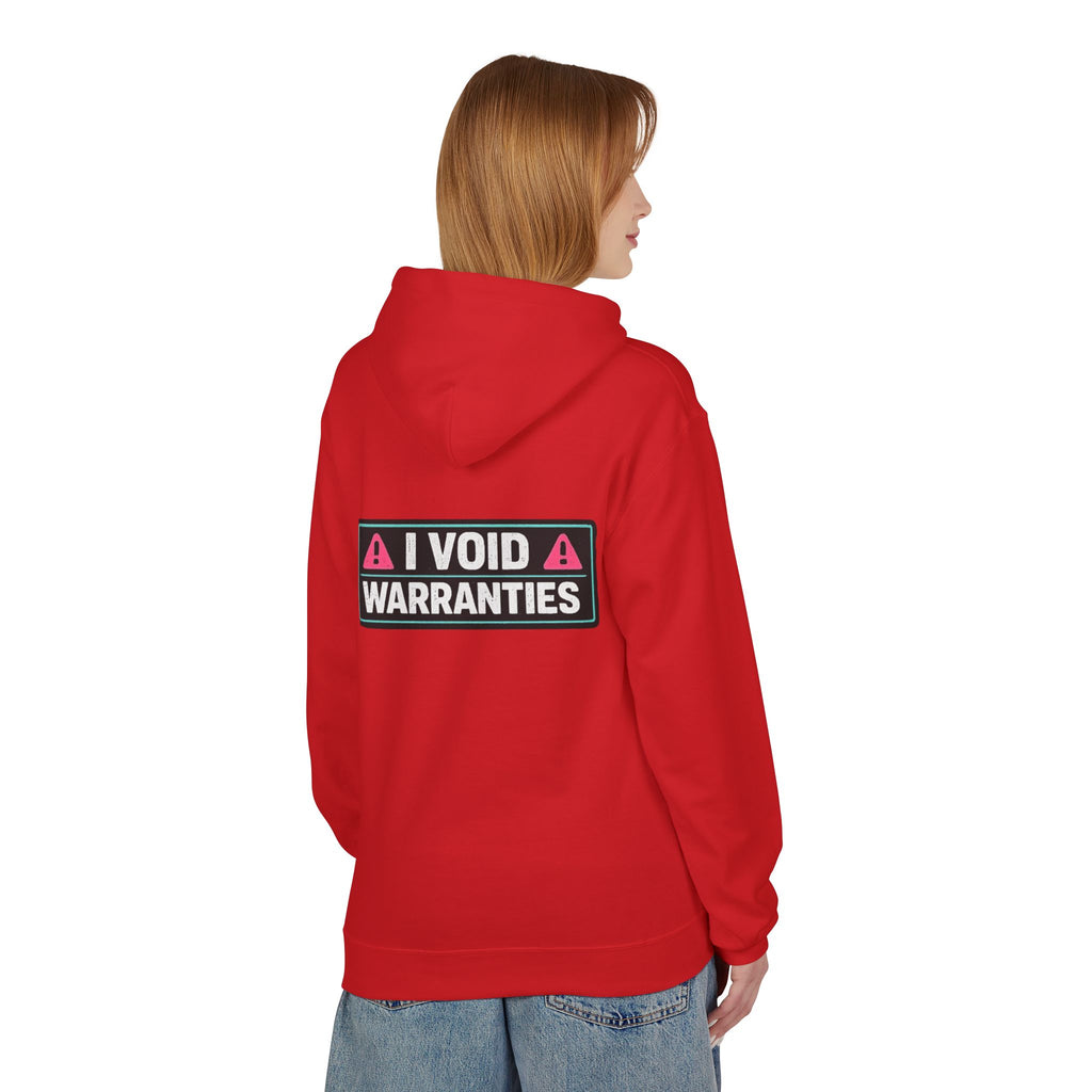 I Void Warranties Hoodie — FOSTECH Logo Tech Repair Humor Hoodie