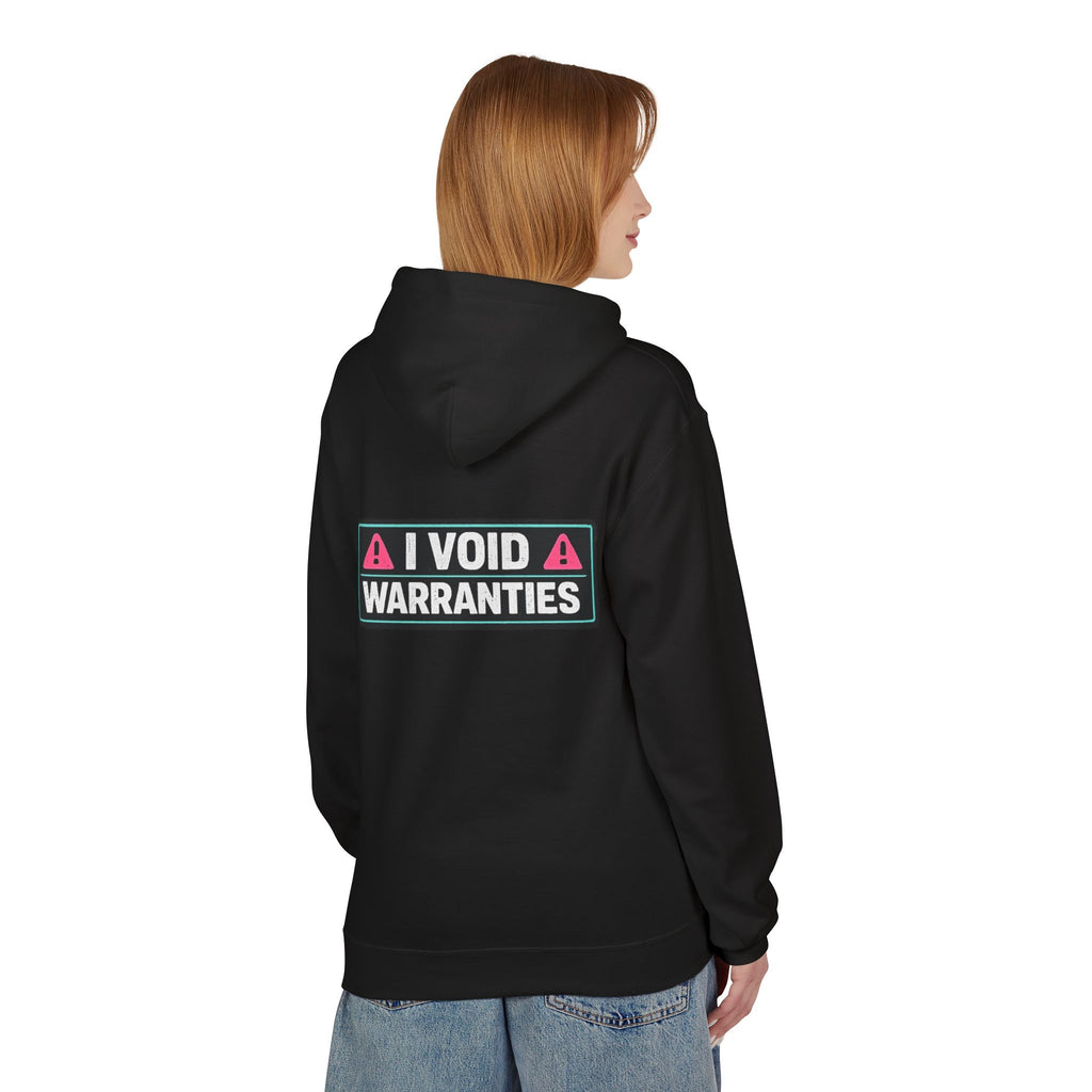 I Void Warranties Hoodie — FOSTECH Logo Tech Repair Humor Hoodie