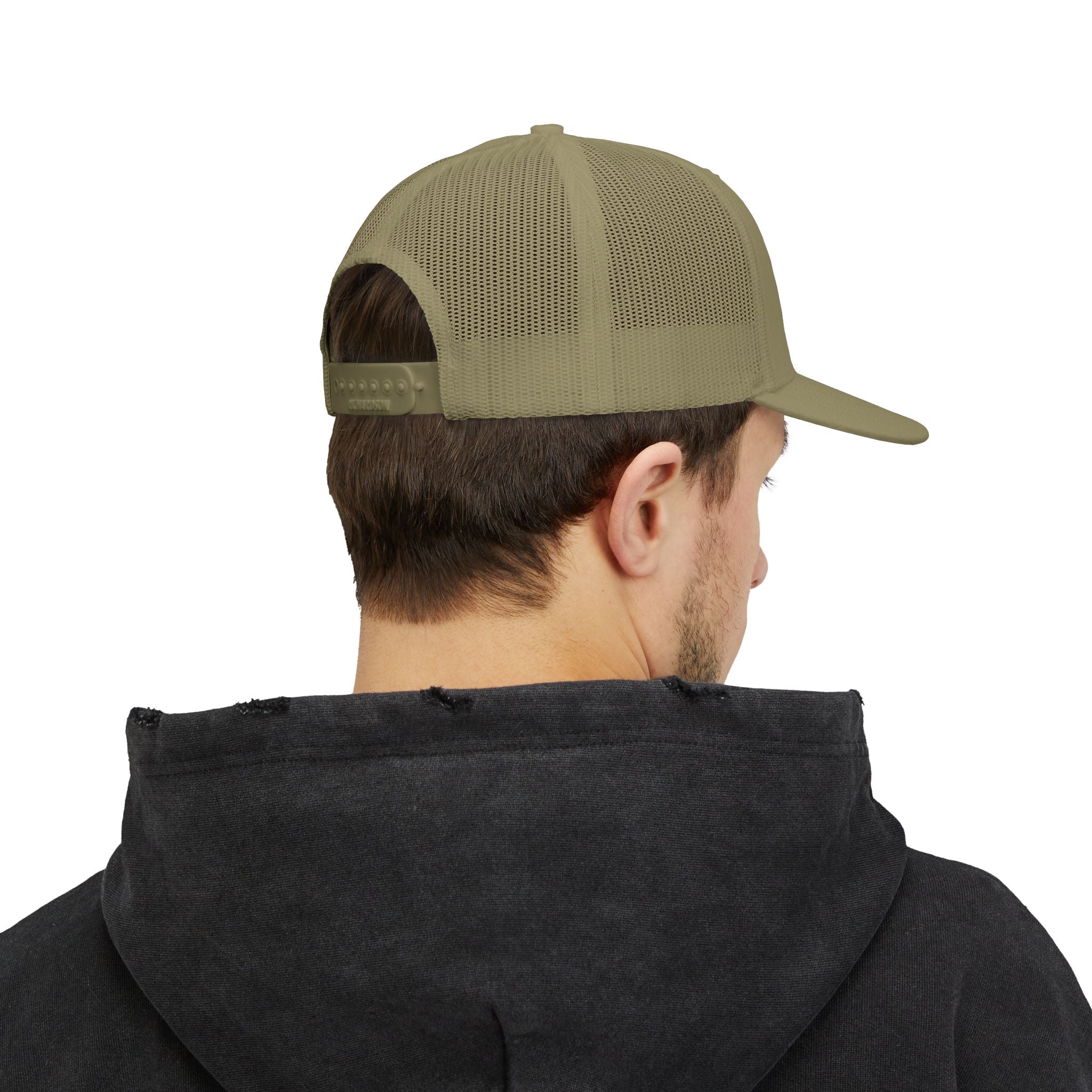 Fostech Embroidered Trucker Cap — Black & White Snapback Hat