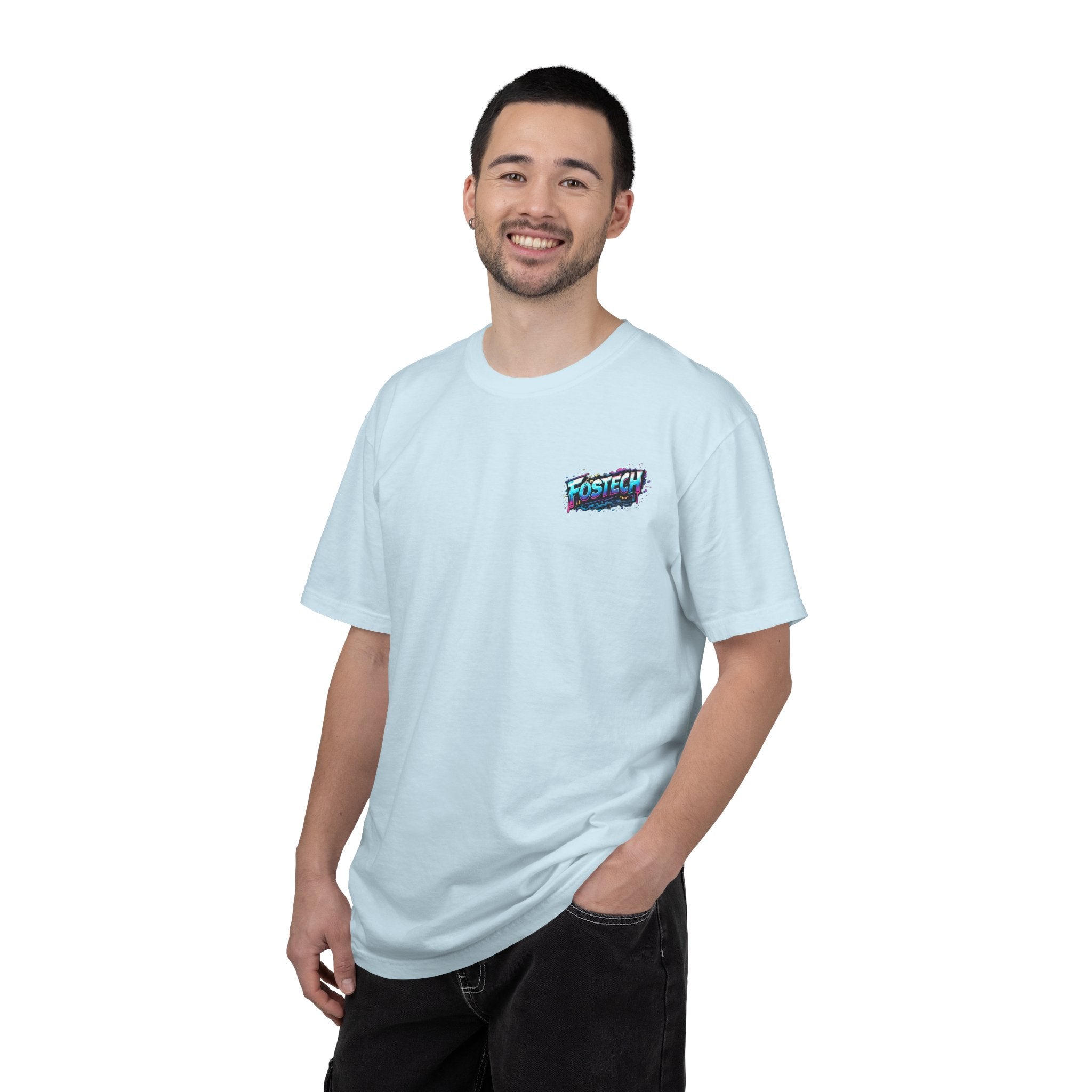 FOSTECH Monster Graphic T-Shirt — Retro Neon Skateboard Illustration