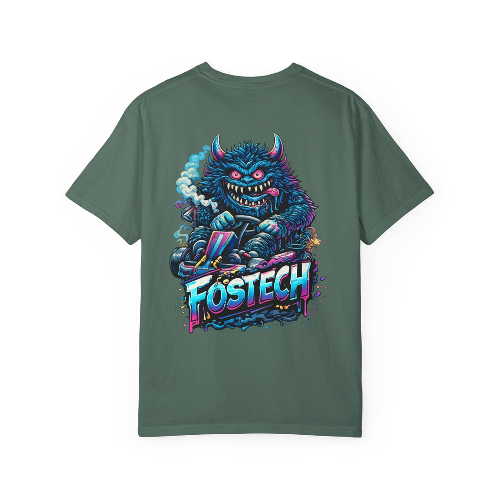FOSTECH Monster Graphic T-Shirt — Retro Neon Skateboard Illustration