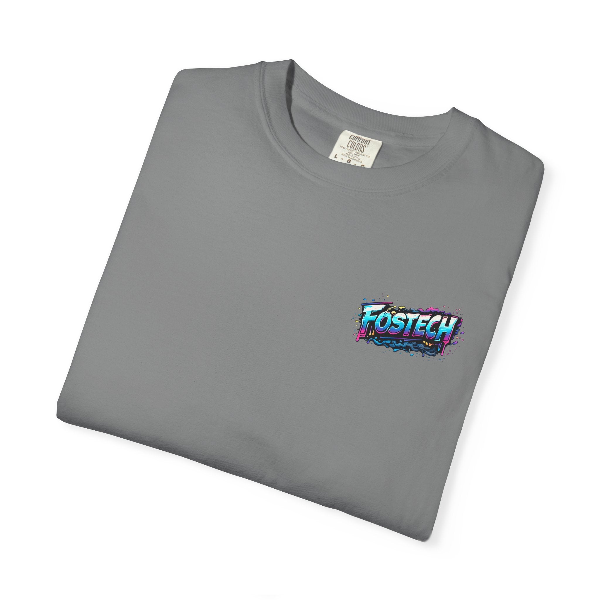 FOSTECH Monster Graphic T-Shirt — Retro Neon Skateboard Illustration