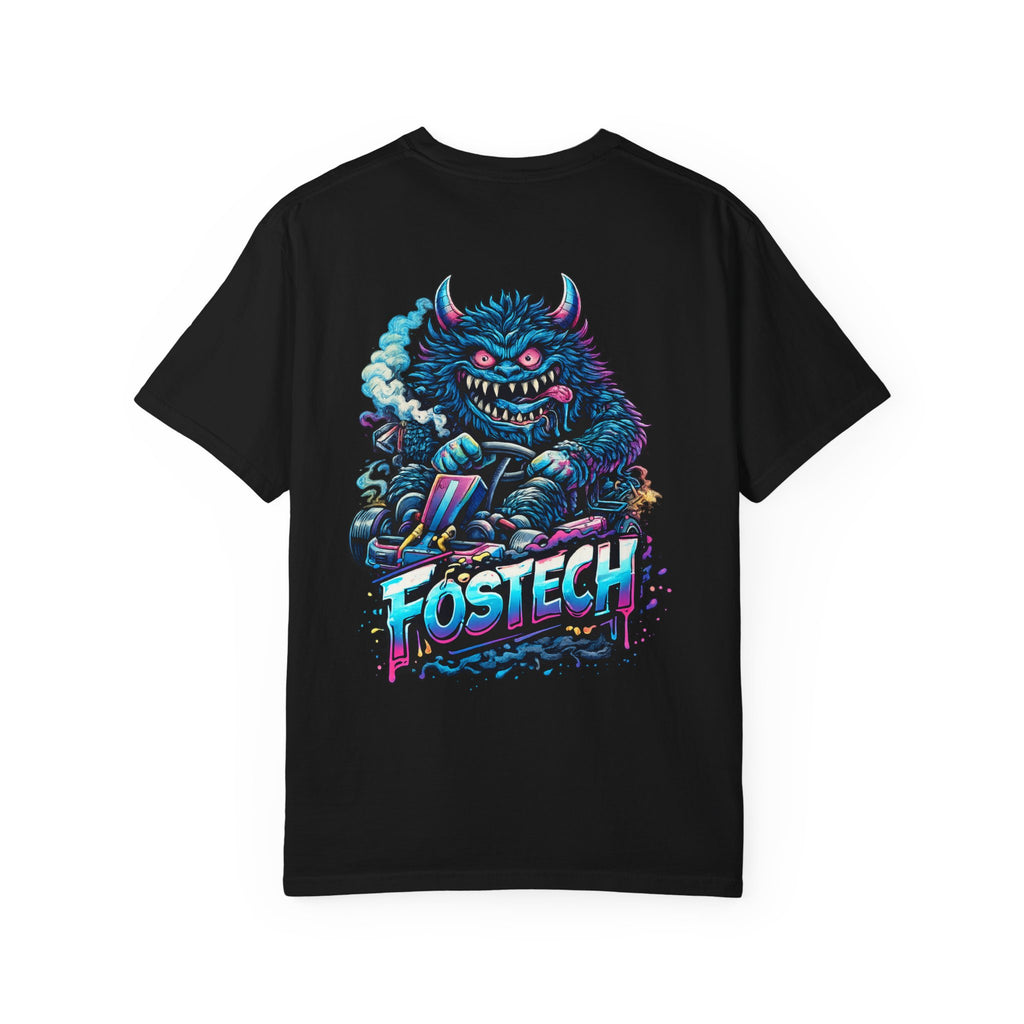 FOSTECH Monster Graphic T-Shirt — Retro Neon Skateboard Illustration