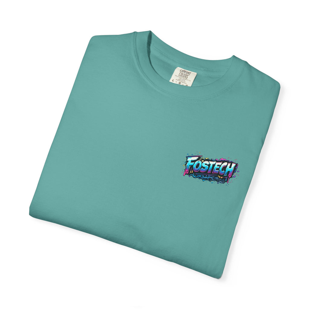 FOSTECH Monster Graphic T-Shirt — Retro Neon Skateboard Illustration