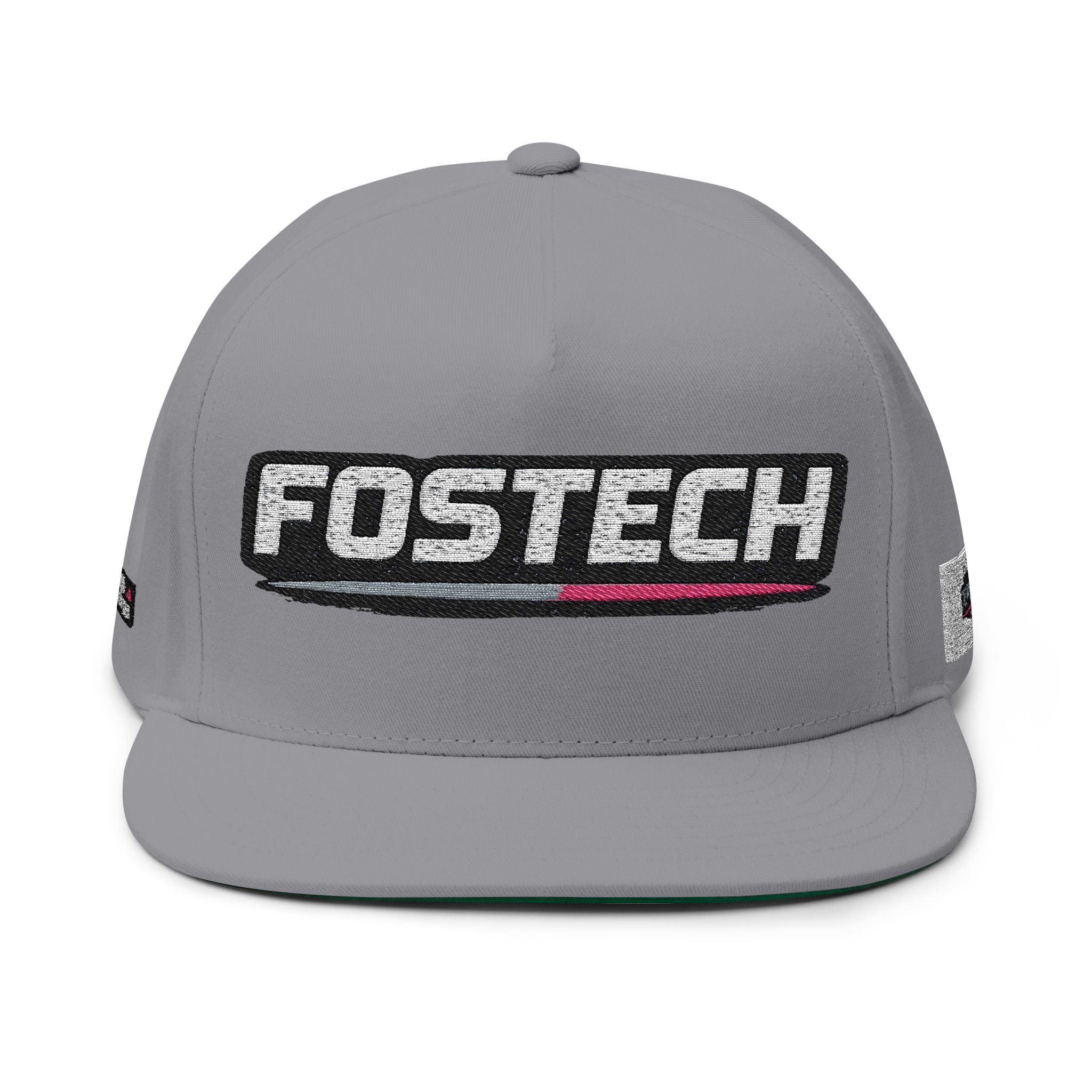 Embroidered Flat Bill Cap – FOSTECH Logo Snapback