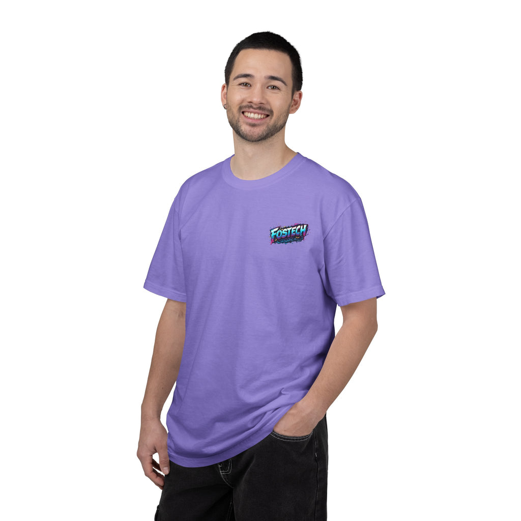 FOSTECH Monster Graphic T-Shirt — Retro Neon Skateboard Illustration
