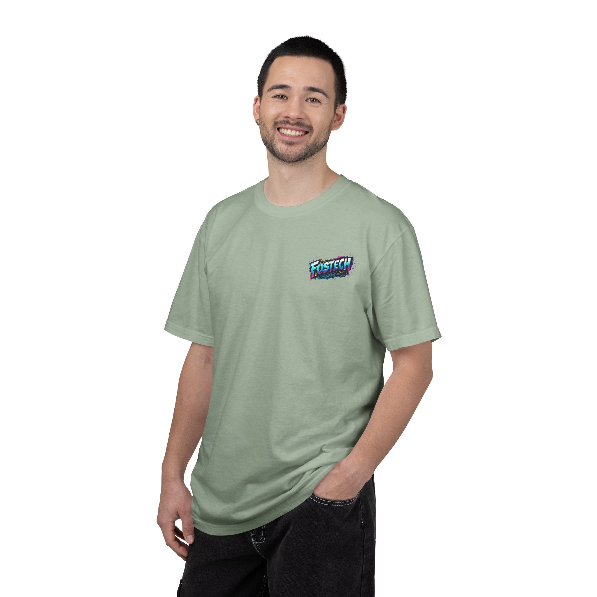 FOSTECH Monster Graphic T-Shirt — Retro Neon Skateboard Illustration