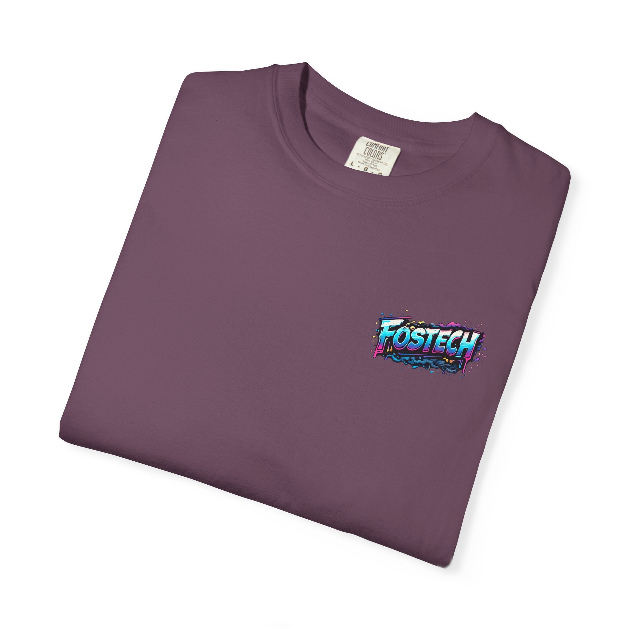 FOSTECH Monster Graphic T-Shirt — Retro Neon Skateboard Illustration