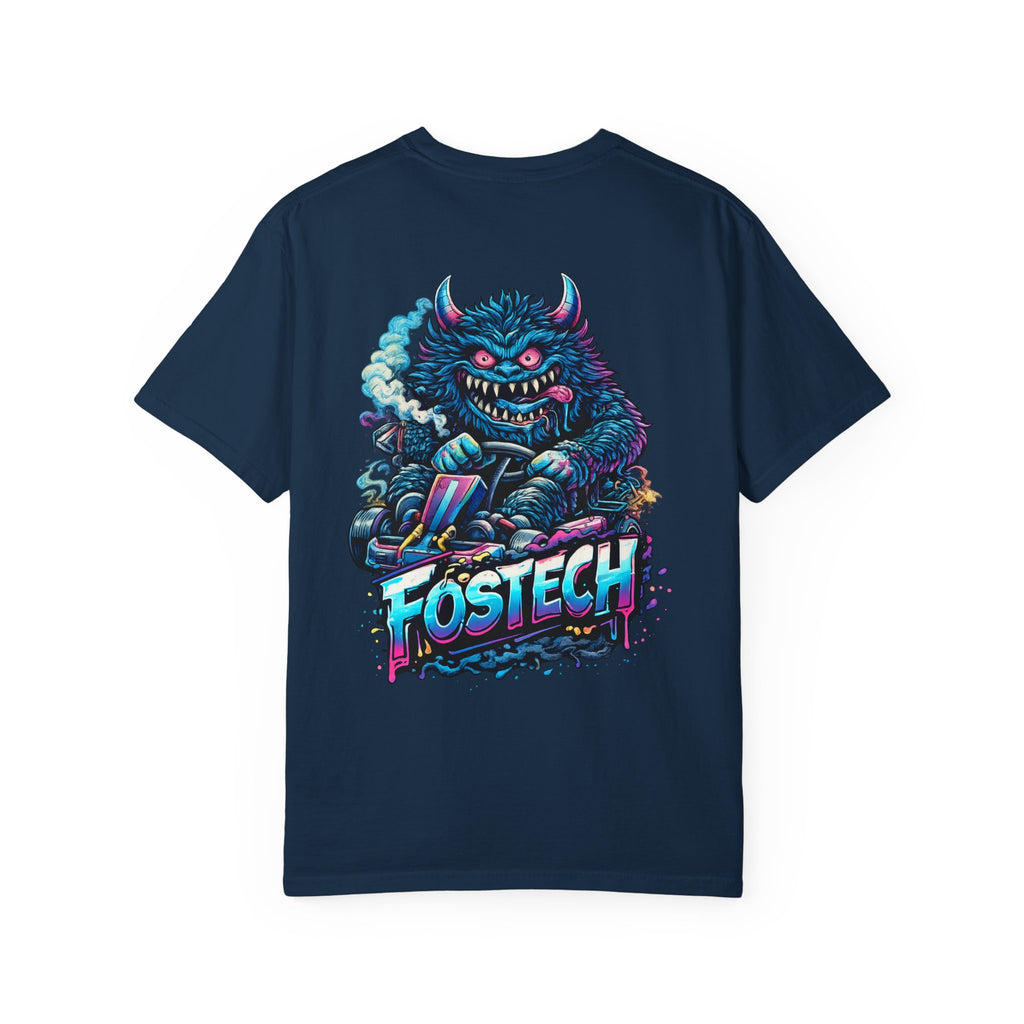 FOSTECH Monster Graphic T-Shirt — Retro Neon Skateboard Illustration