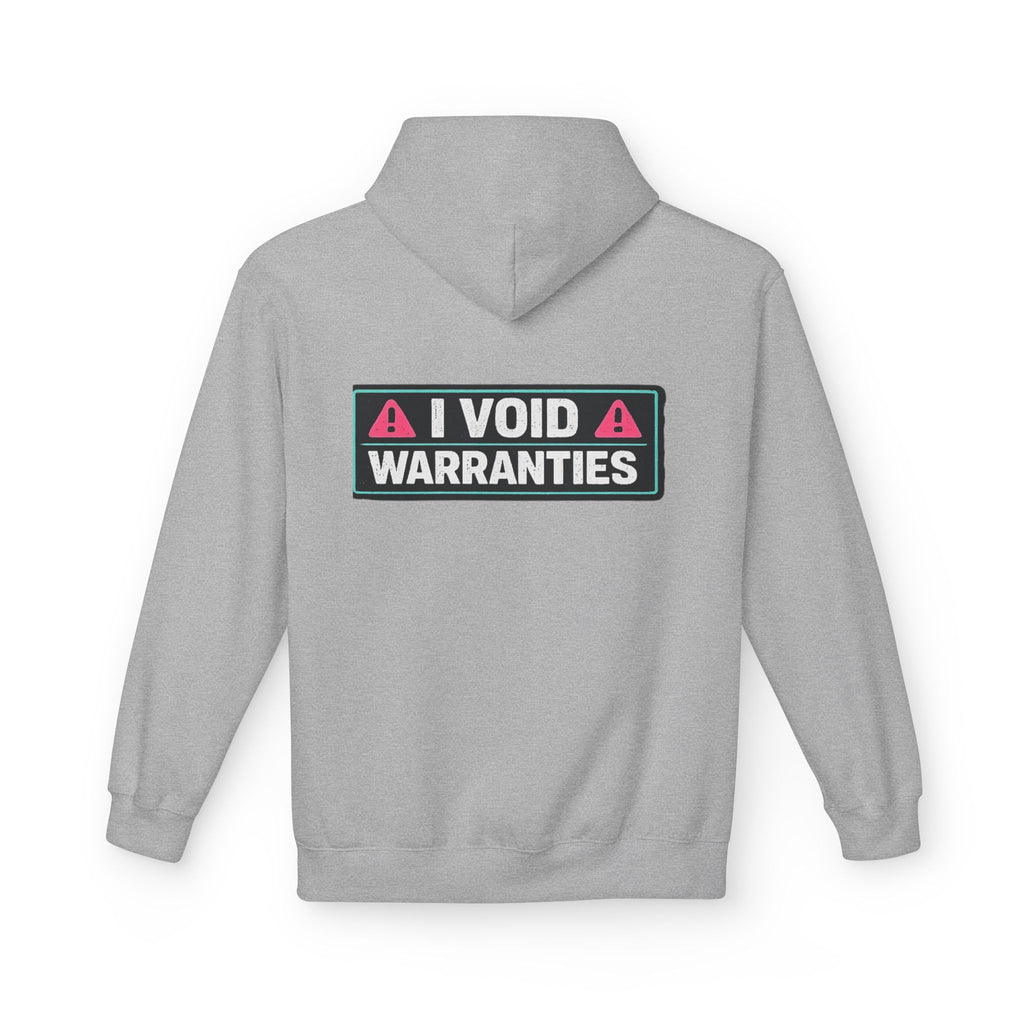 I Void Warranties Hoodie — FOSTECH Logo Tech Repair Humor Hoodie