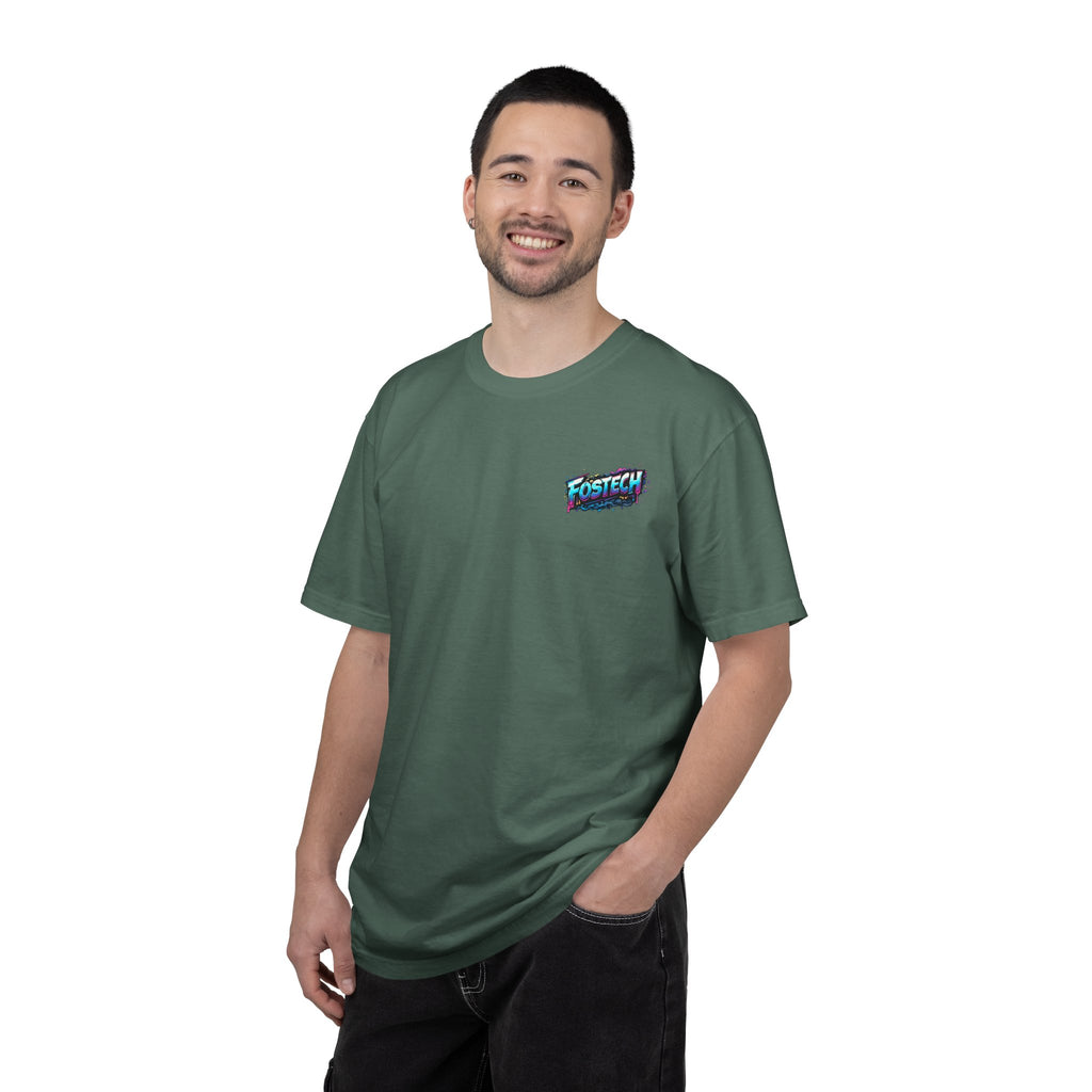 FOSTECH Monster Graphic T-Shirt — Retro Neon Skateboard Illustration