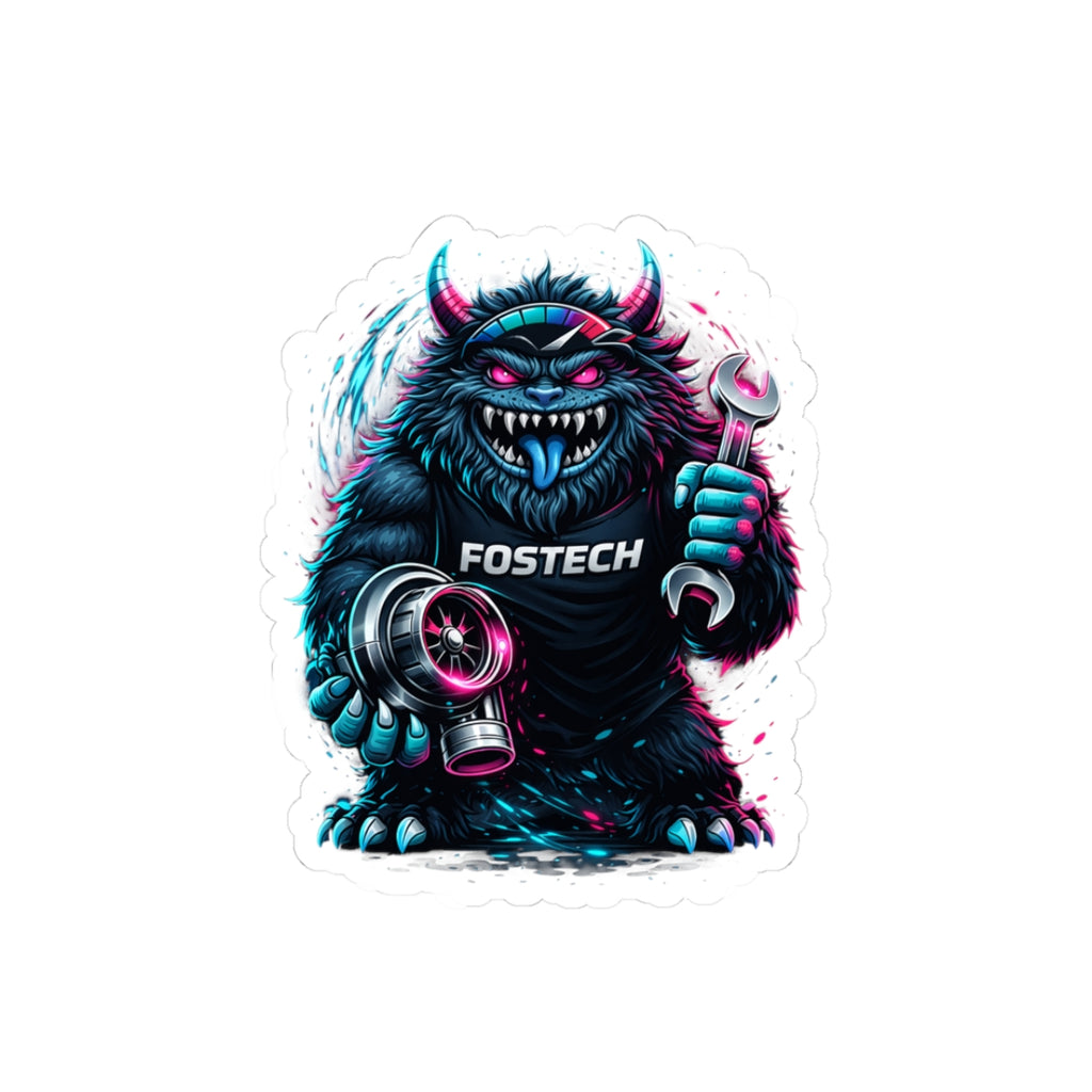 Fostech Monster Mechanic Sticker — Vinyl Kiss-Cut Laptop Decal