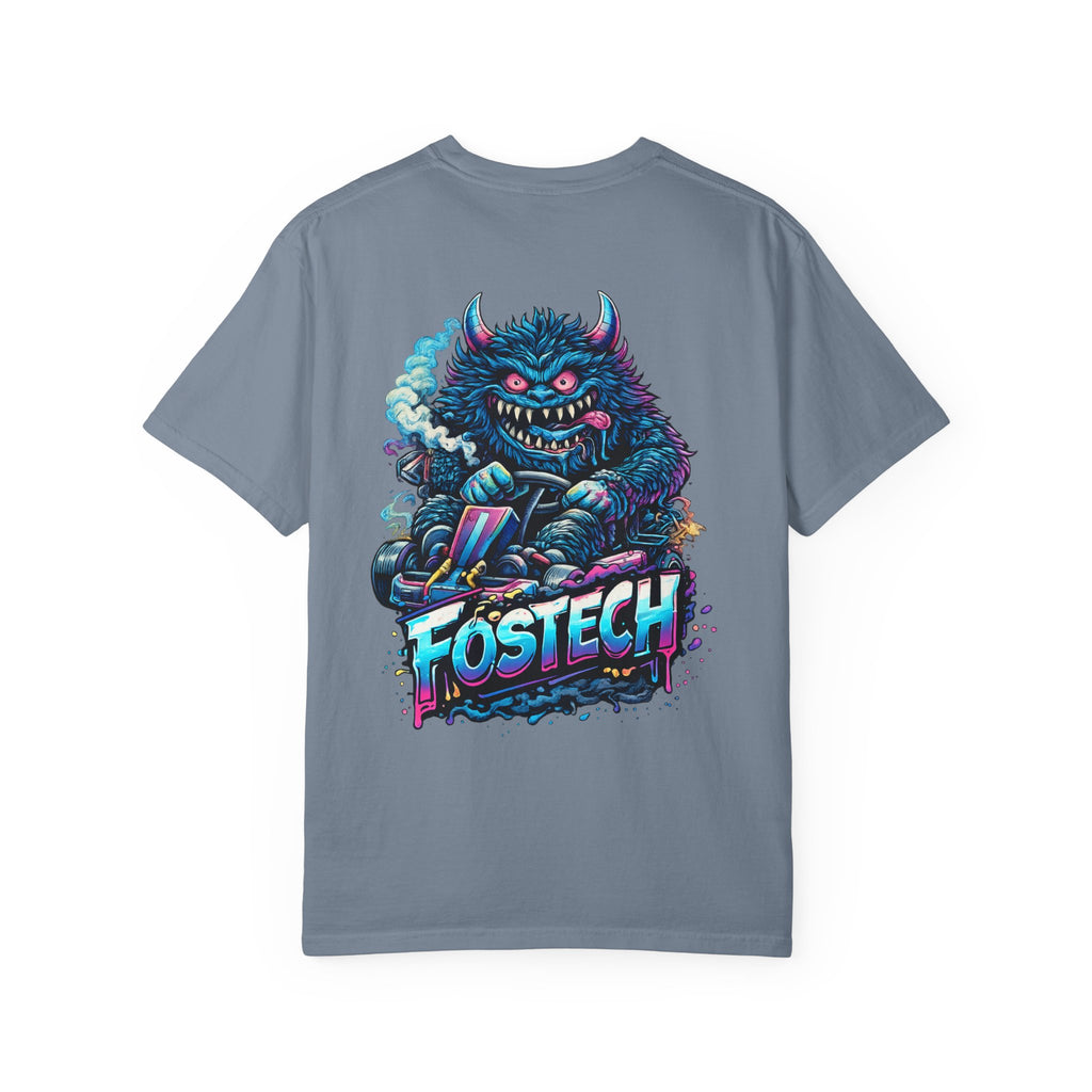 FOSTECH Monster Graphic T-Shirt — Retro Neon Skateboard Illustration