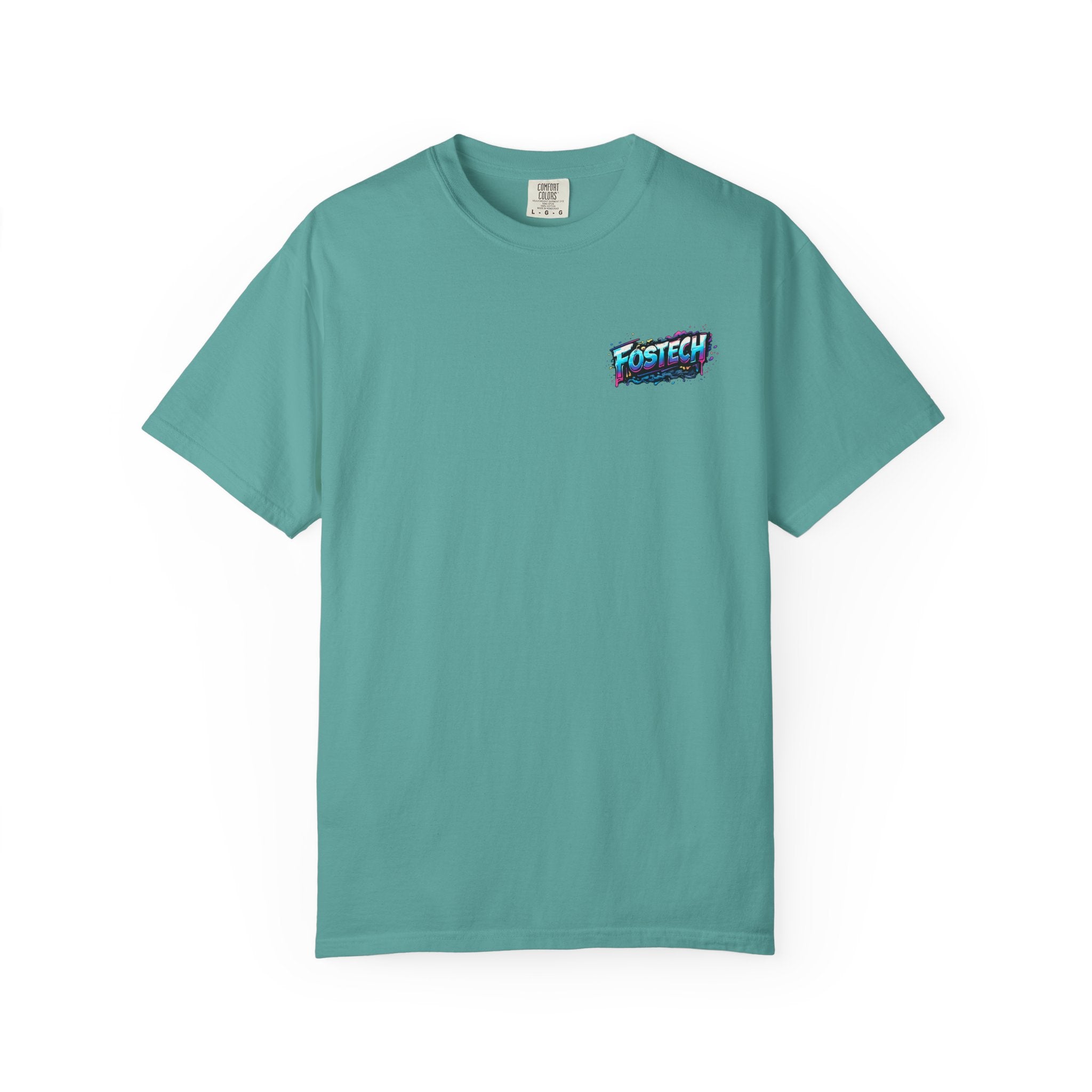 FOSTECH Monster Graphic T-Shirt — Retro Neon Skateboard Illustration