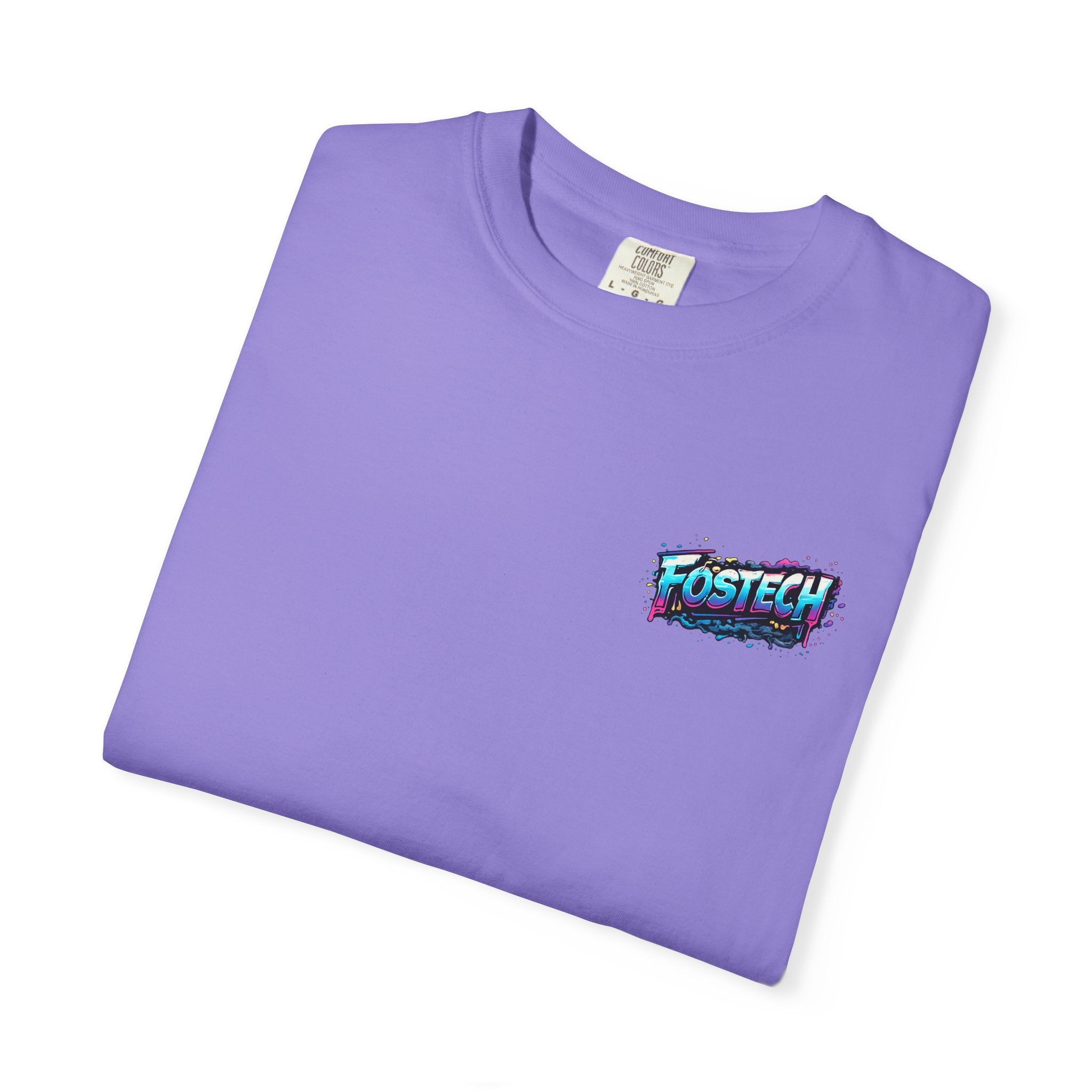 FOSTECH Monster Graphic T-Shirt — Retro Neon Skateboard Illustration