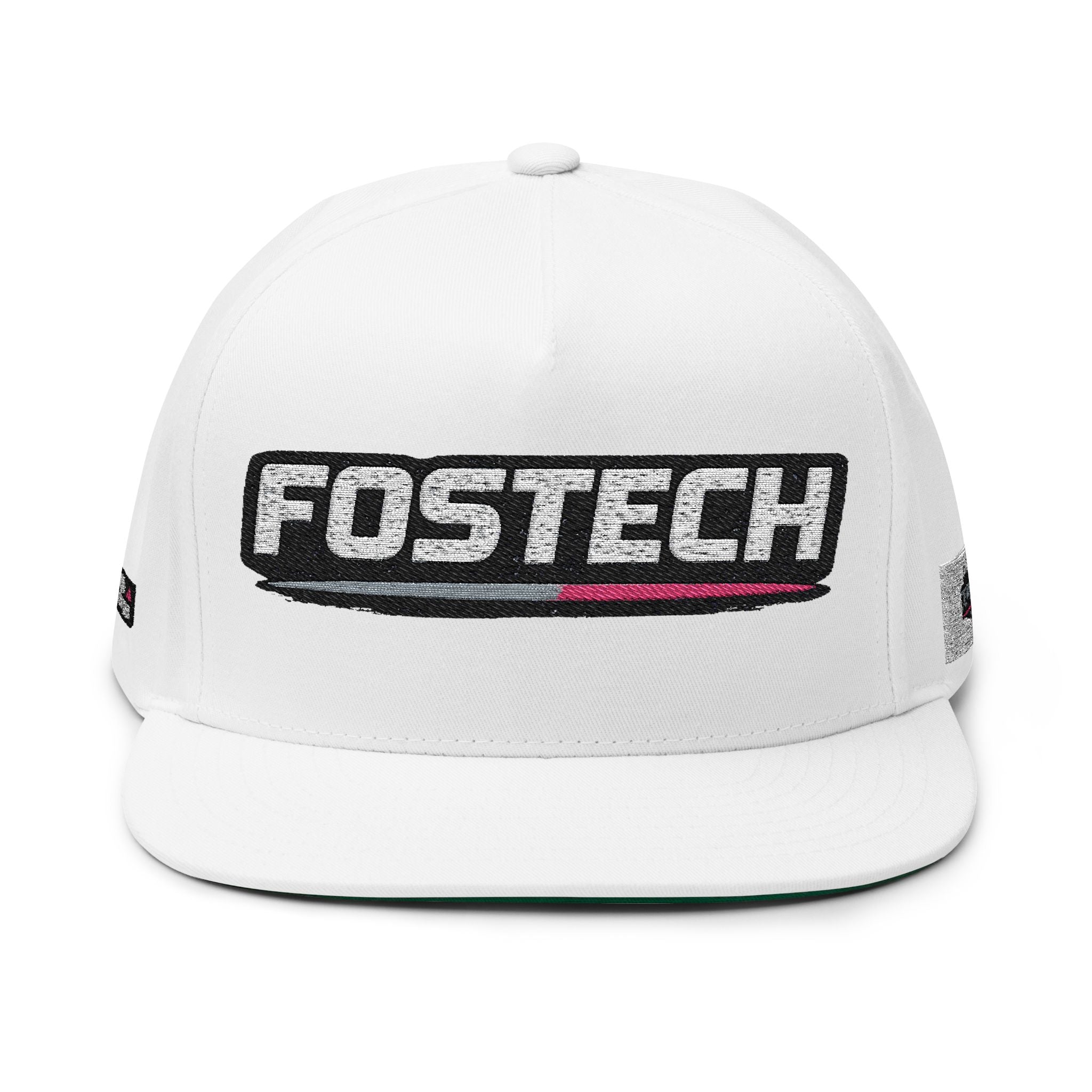 Embroidered Flat Bill Cap – FOSTECH Logo Snapback