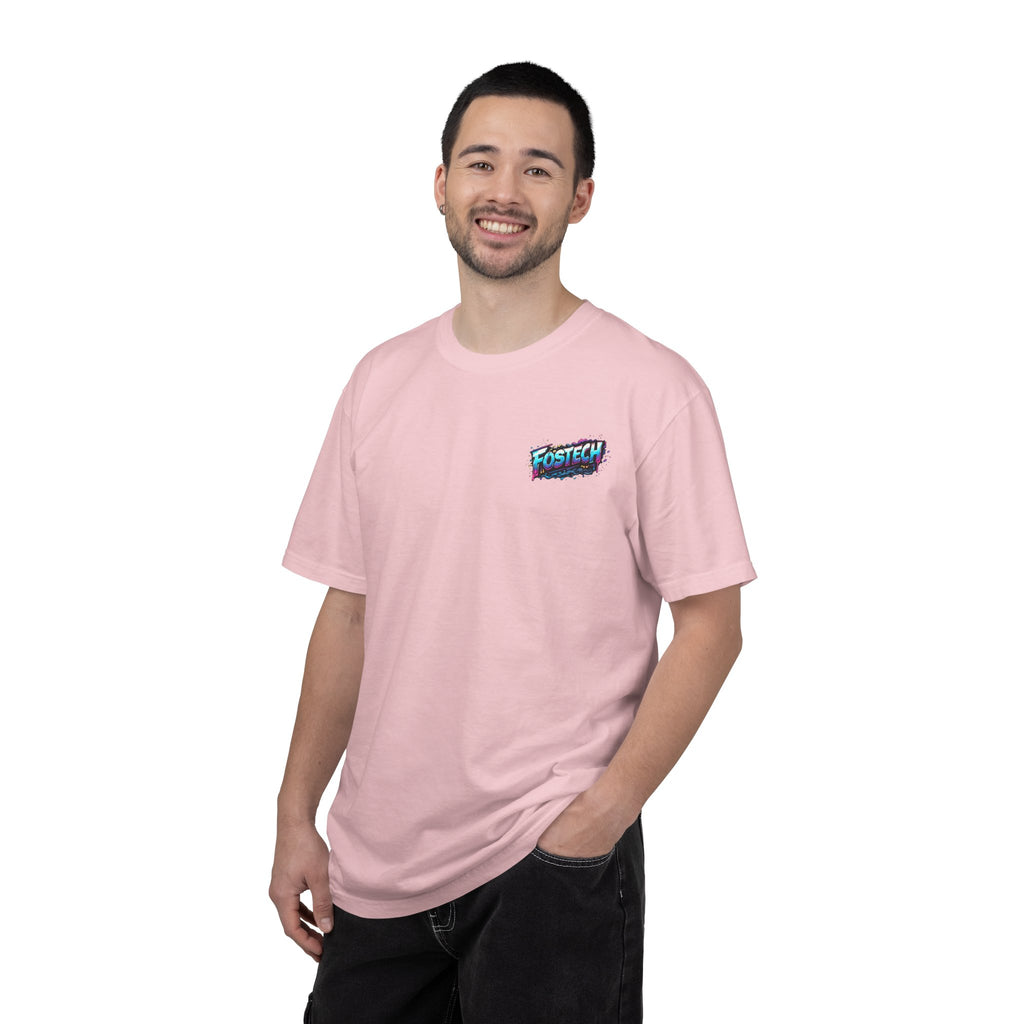 FOSTECH Monster Graphic T-Shirt — Retro Neon Skateboard Illustration