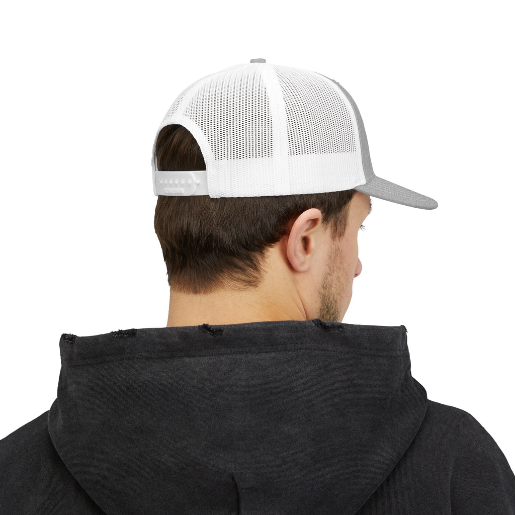 Fostech Embroidered Trucker Cap — Black & White Snapback Hat