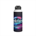 Tech Logo Stainless Steel Water Bottle — Neon Cyber Speed Graphic