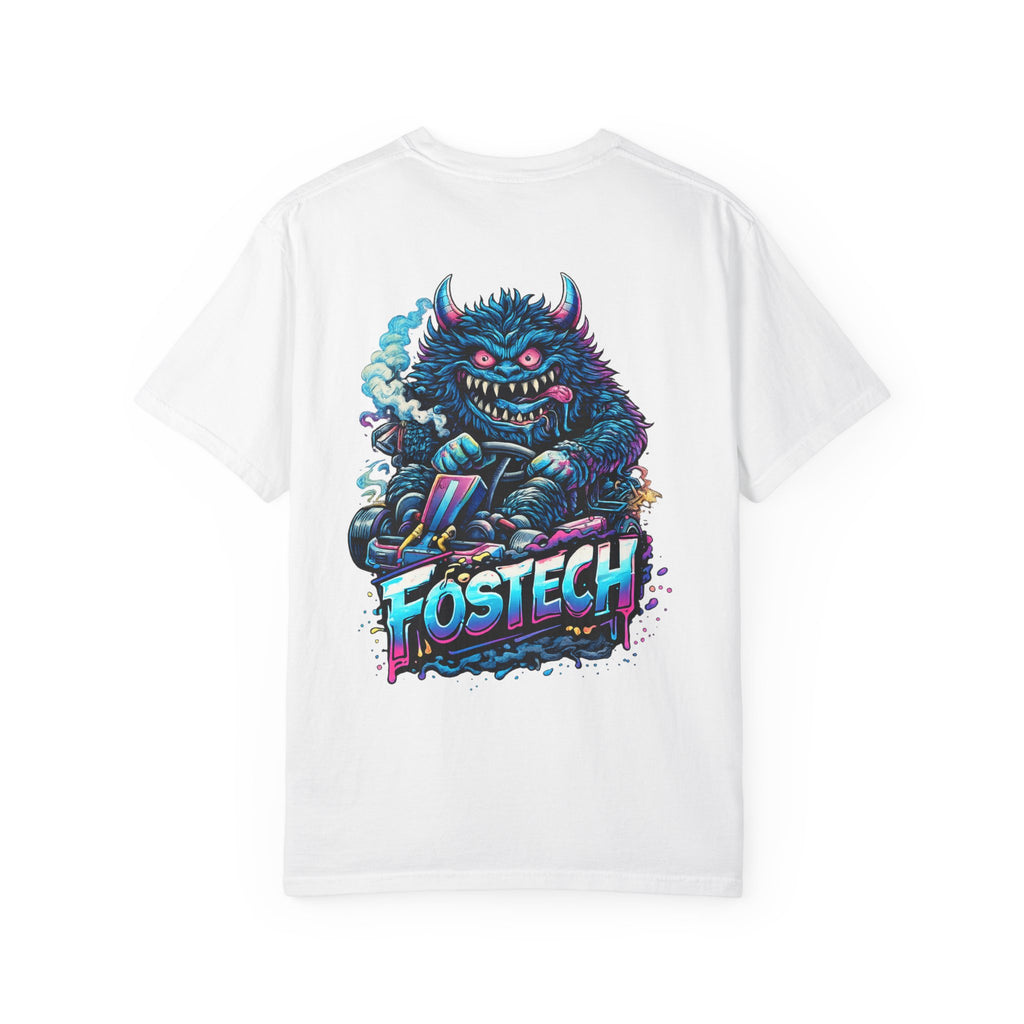 FOSTECH Monster Graphic T-Shirt — Retro Neon Skateboard Illustration