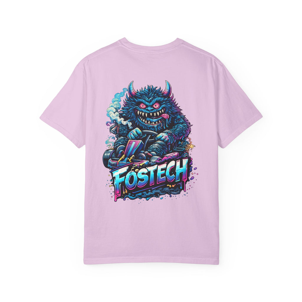 FOSTECH Monster Graphic T-Shirt — Retro Neon Skateboard Illustration