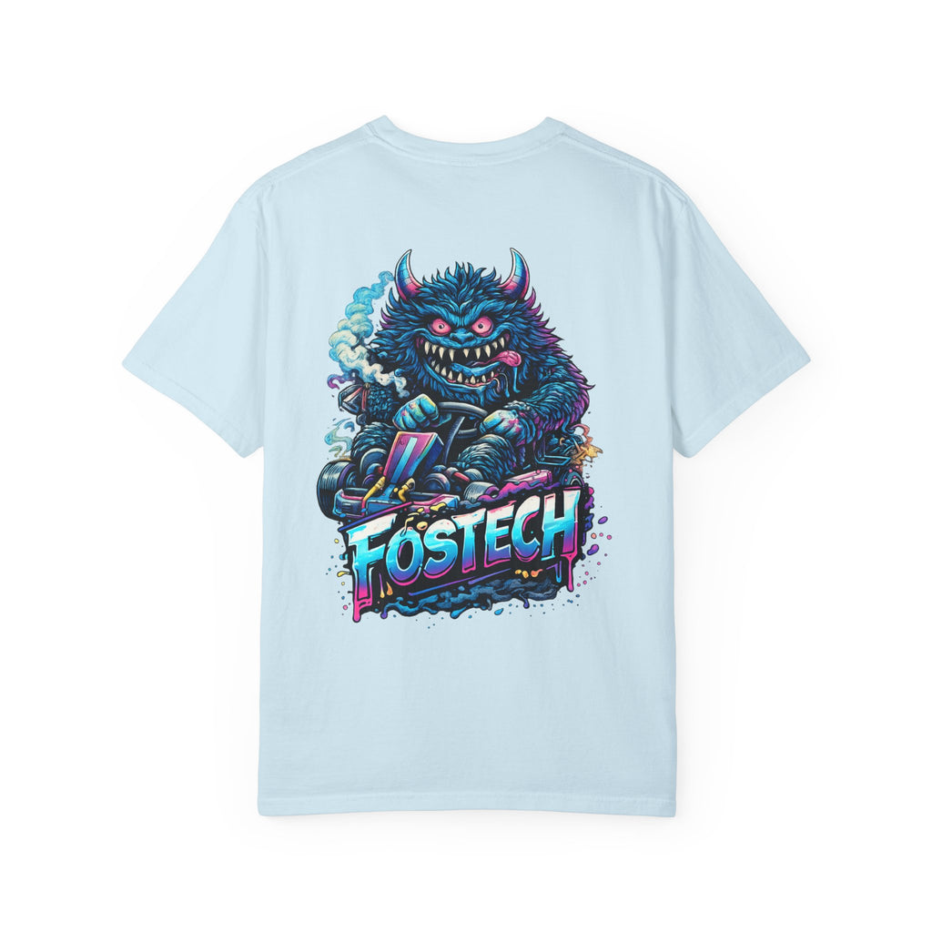FOSTECH Monster Graphic T-Shirt — Retro Neon Skateboard Illustration
