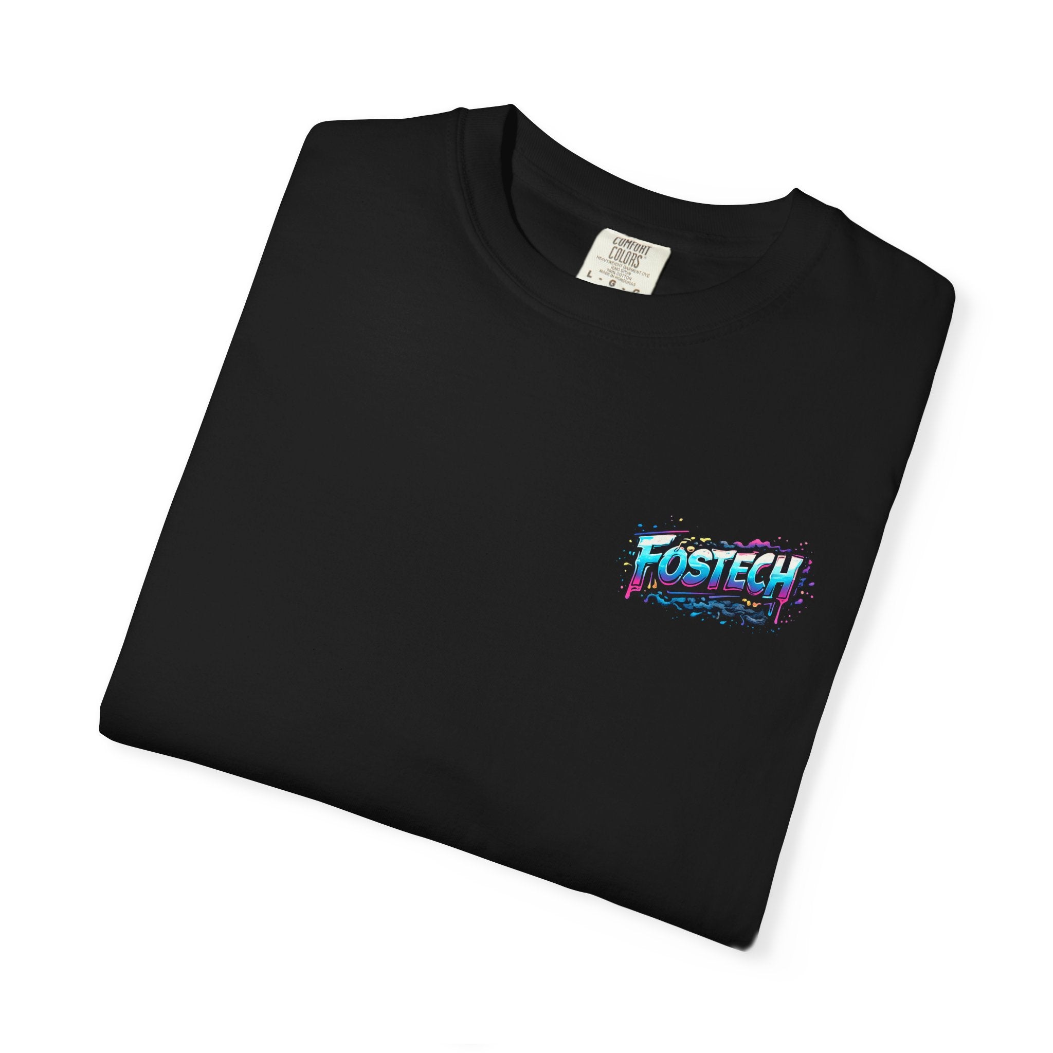 FOSTECH Monster Graphic T-Shirt — Retro Neon Skateboard Illustration